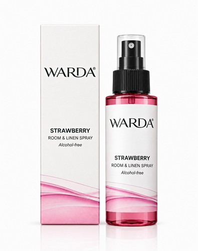 Warda strawberry room linen - strawberry,